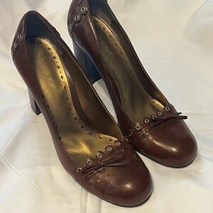 BCBGirls Brown Heels with Silver Accents
